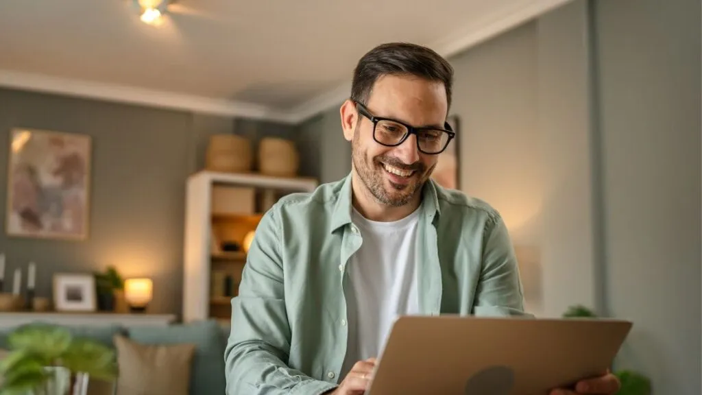 man using a laptop